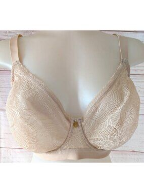 NWT Understance Bra Zoe Smooth Coverage Lace Champagne Underwire Mesh Size 36G